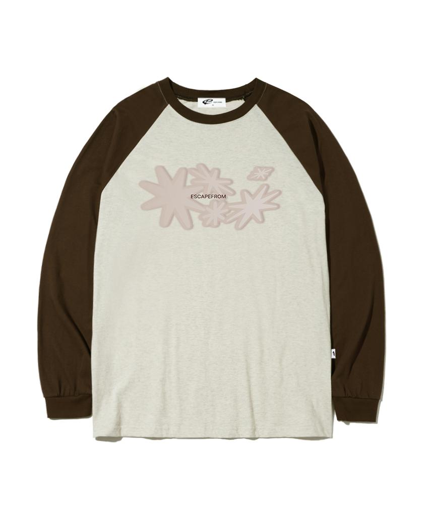 ESCAPEFROM Flare Sun Logo Print Long Sleeve Brown