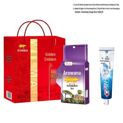 Crest Dual Action Whitening Toothpaste & Golden Arowana Rice Bundle