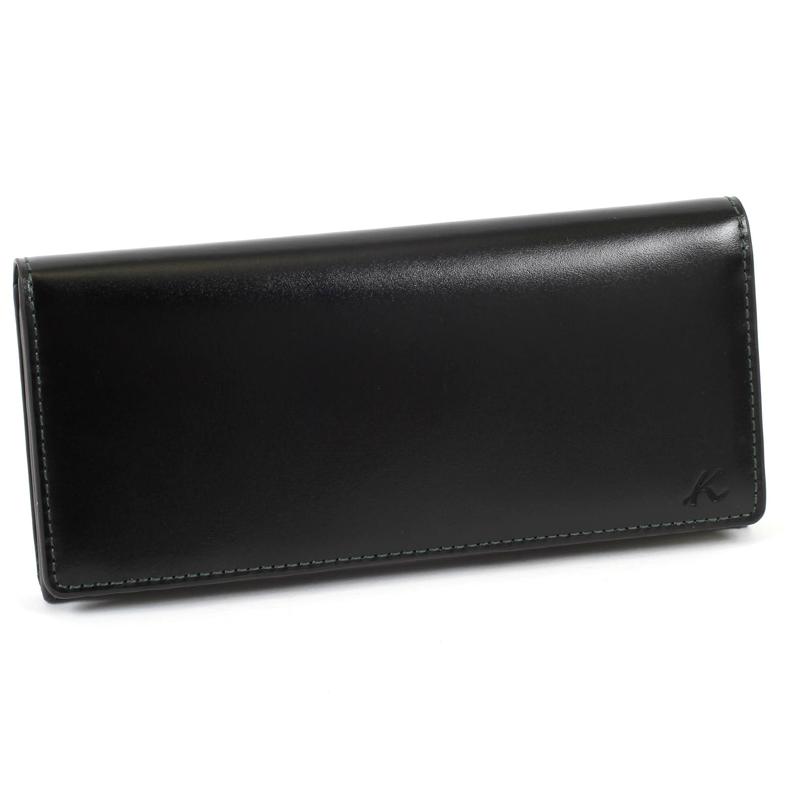 

Tanned Leather Long Wallet ZH0479 Green Stitch 15321 [Kitamura] Black/Dark [Black]