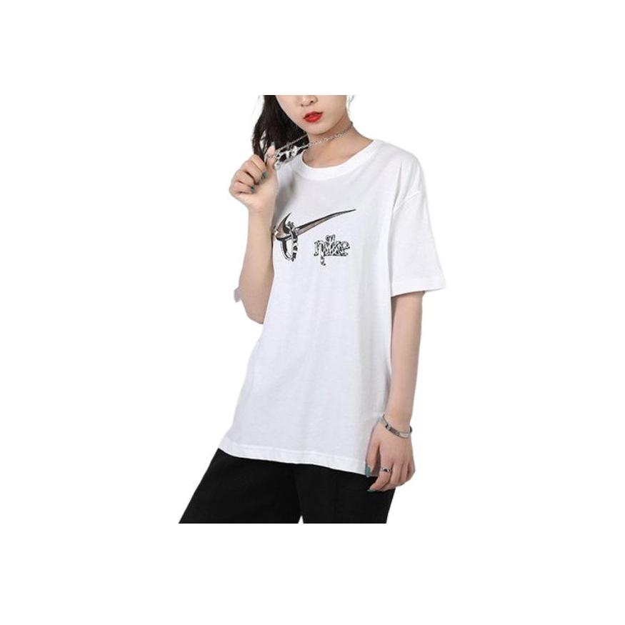 Nike Sportswear Boyfriend Fit Cartoon Short Sleeve T-Shirt Women Tops White CT8927-100