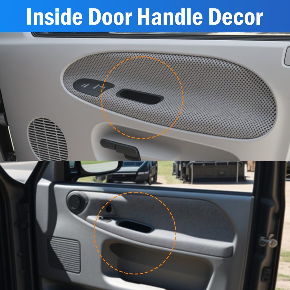 Interior Door Handle, 04741404, 4741404, Compatible with Dodge Ram 1500 1994-2001, 2500/3500 1994-2002, Car Door Handle Inside Cover Door Pull Handle