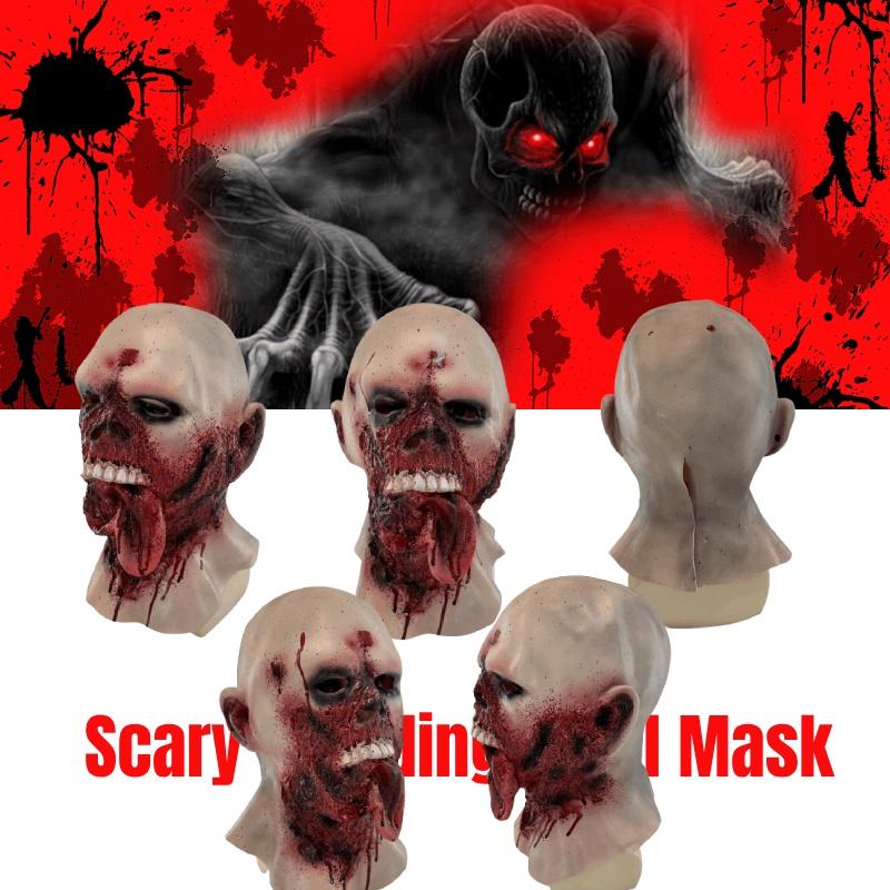 And Halloween Skull Face Mask Horror Tongue Out Ghost Headgear Party Accessory