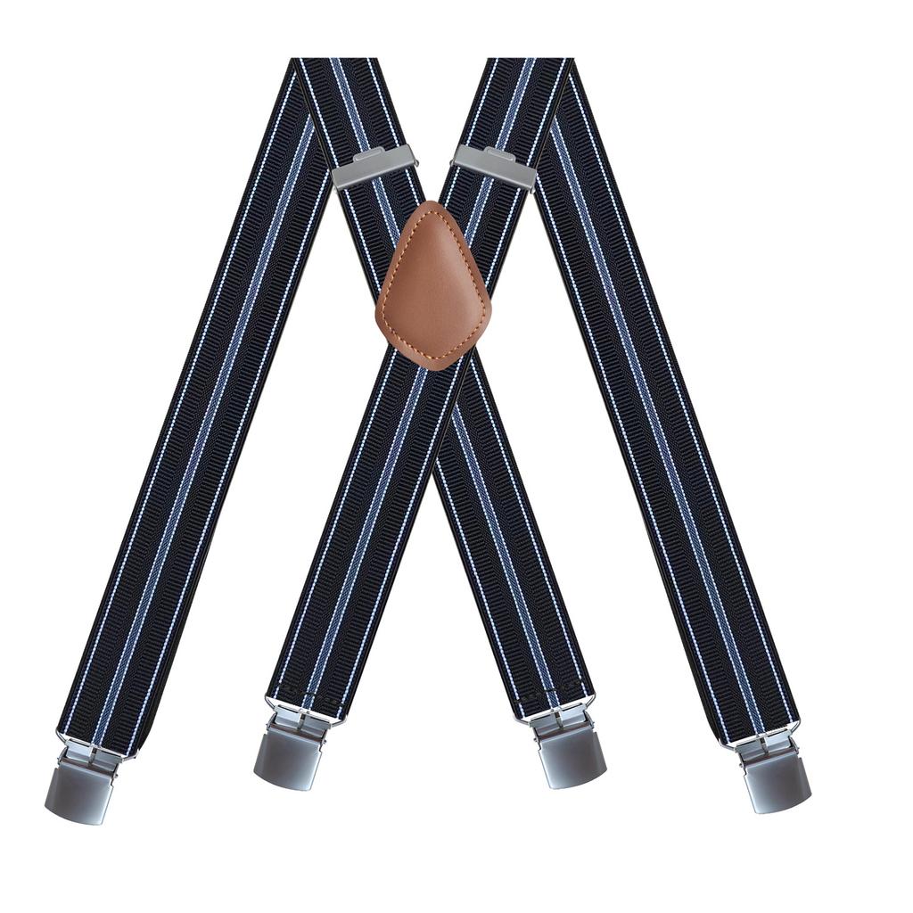 Elastische Hosenträger für Erwachsene mit 4 Clips für Herren und Damen, Hosenträger-Clips, 23 Farben optional