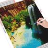 Hel kvadratisk/rund diamantmaling Landskap 5D DIY diamantbroderisalg Foss Rhinestones Mosaikkveggkunst