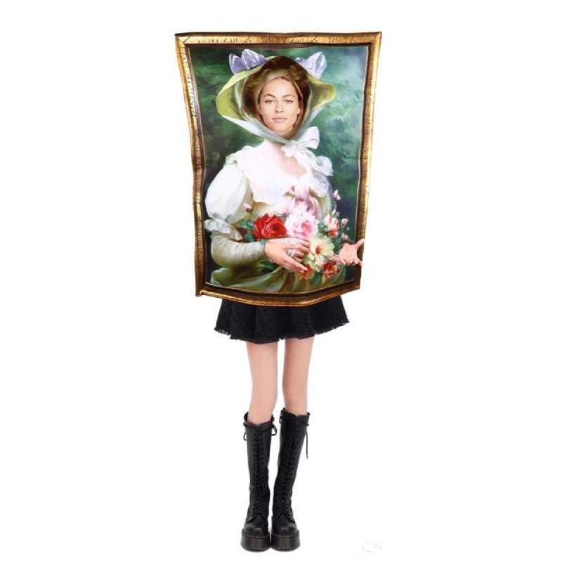 Mona Lisa Cosplay-kostyme med polyesterstoff for Halloween og temafester