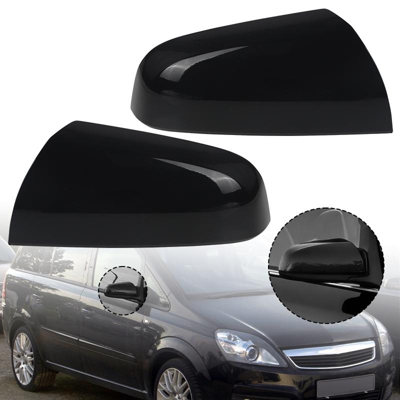 Left Right Door Side Mirror Cover For Vauxhall Zafira MK2 2005 2006 2007 2008 Primed White/Glossy Black Rearview Mirror Cap