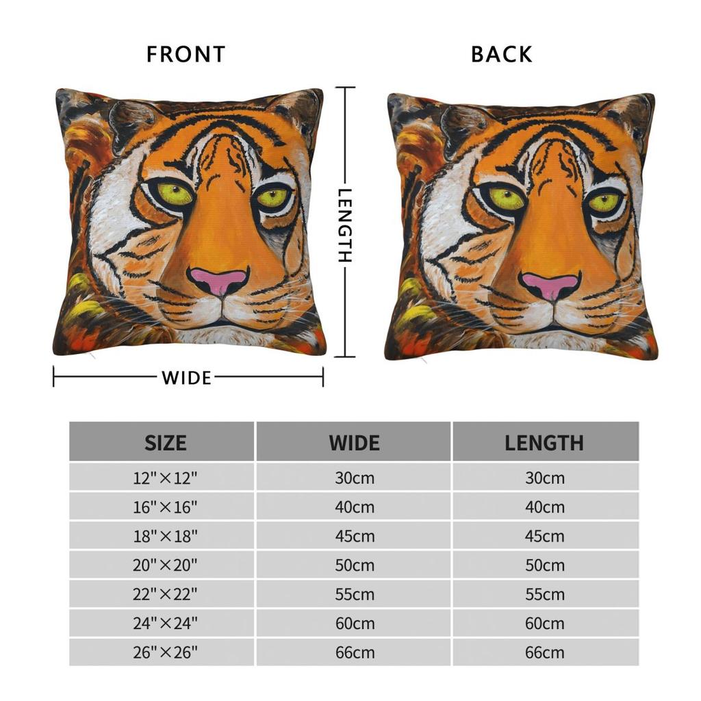 King Of The Jungle Tiger Square Pillowcase Polyester Linen Velvet Creative Zip Decor Pillow Case Home Cushion Cover