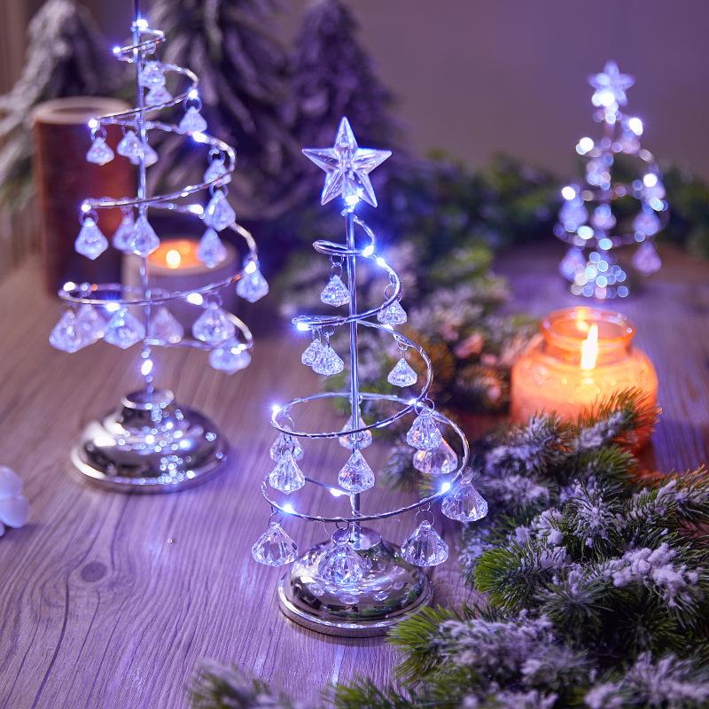 Luminous Electroplated Iron Christmas Tree Ornament Night Light