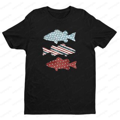 Fischen Amerikanische Flagge Shirt 4. Juli Unabhängigkeitstag T-Shirt USA Flagge Geschenk Männer Frauen Universal Sommer Lässig Kurzarm
