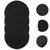 4Pcs Black Round Car Coasters Heavy Duty Non-Slip Cup Pads Fit Most Mugs Glasses Bottles Spill Proof Cup Mat for Car Home Office