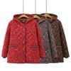 Women's Winter Plus Size Fleece-Lined Warm Coat Hooded Casual Jacket for Middle-Aged and Elderly Women