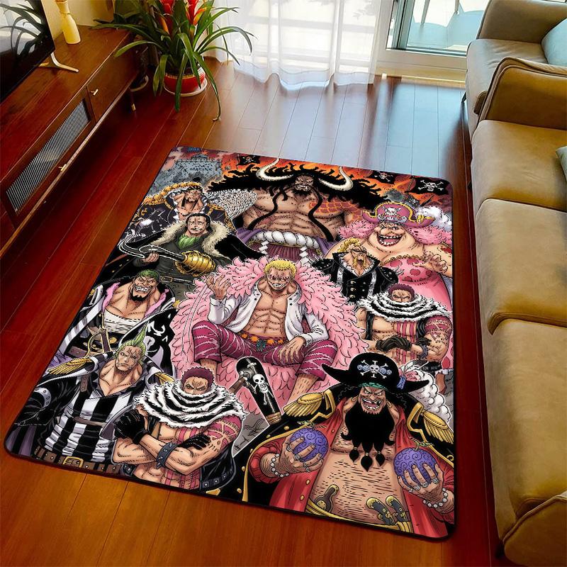One Piece Room Carpet Rug Anime Floor Mat Soft Texture Non Slip Base for Living Room Bedroom -QJY