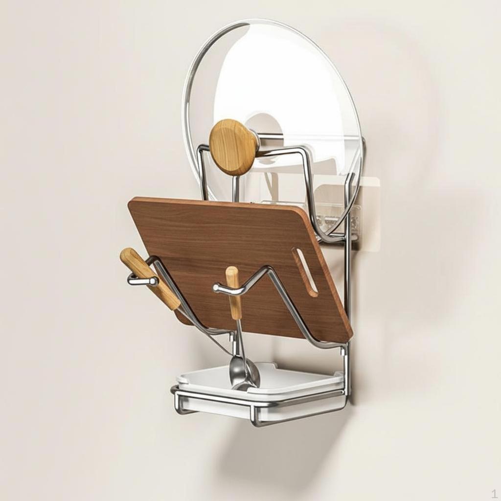 Pot Lid Rack Kitchen Organizer, Multifunctional Storage Holder Stainless Steel 1L