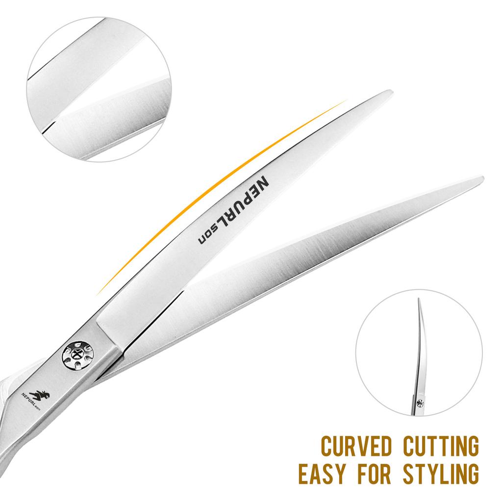 7.0-Inch 7.5-Inch Double-Tailed Bend, Narrow Version Of Curved Scissors, Pet Scissors, Professional Grade, Up And Down Bends, For Pet Masters