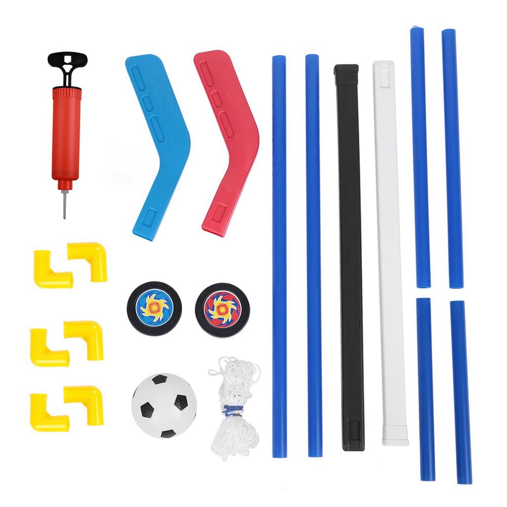 Children Sports Ice Hockey Soccer Goals Balls Pump Practice Game Toy Set