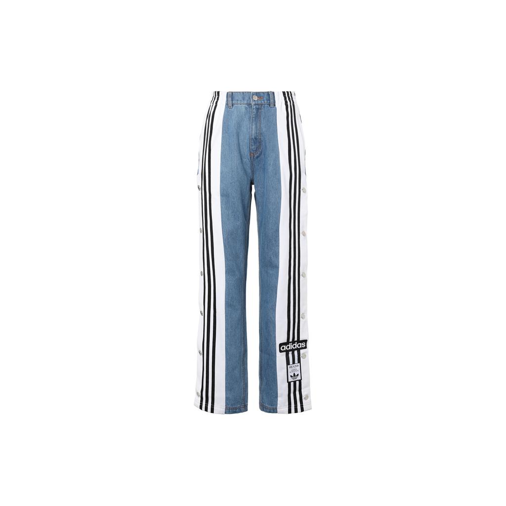 adidas Originals X Dry Clean Only Co-Branded Buttoned Casual Comfortable Sports Denim Pants Women Bottoms Blue H59020