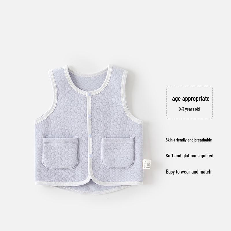 Pikowana ciepła kamizelka dziecięca dla chłopców i dziewczynek – Jesienno-zimowa odzież wierzchnia warstwa bazowa