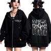 Kpop Demon Hunters Saja Boys Fashion Zip Up Hoodie Men Women Vintage Coats Long-sleeved Loose Casual Oversized Zipper Sportswear