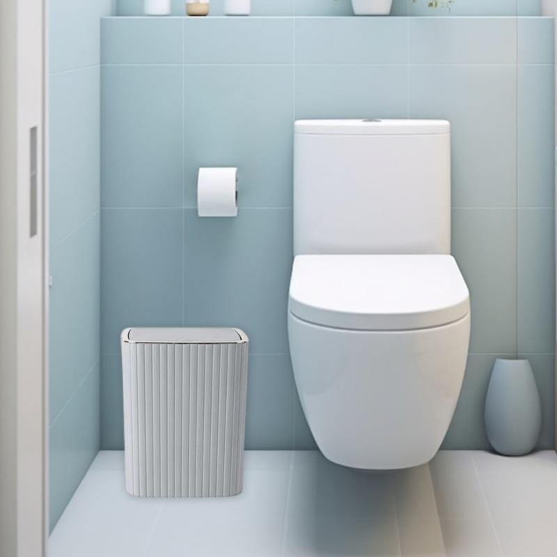 6Pcs Modern Bathroom Storage Set Includes Toothbrush Holder Hydraulic Liquid Dispenser Bottle Trash Can Cup Set