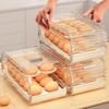 2-Tier Sliding Lid Automatic Rolling Egg Tray Transparent Refrigerator Slide Type Egg Box Egg Holder Refrigerator Organizer