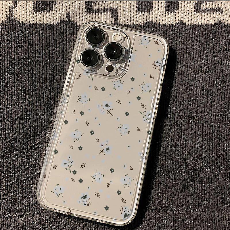 Ins White Floral iPhone 17Promax Mobile Phone Case for Apple 16promax Space Case 14 Transparent