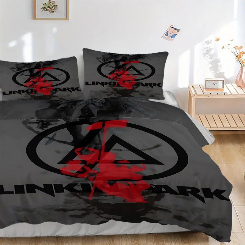 

3pcs Linkin Park Band Merchandise Duvet Cover Set - Machine Washable, Includes 1 Duvet Cover and 2 Pillowcases, No Core Included yy251022153 135x200cm