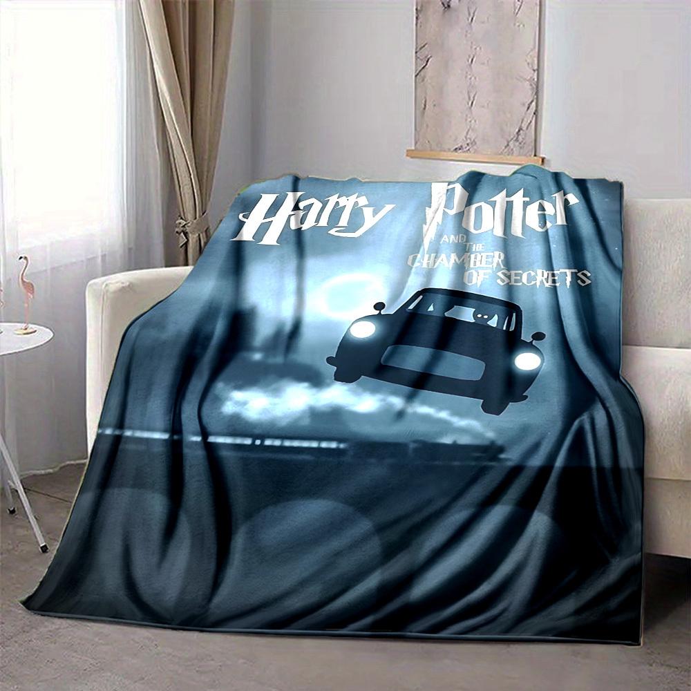 1pc Harry Potter Flannel Throw Blanket - HD Printed Lightweight Soft Warm All-Season Blanket for Sofa, Bed, Travel, Camping 036