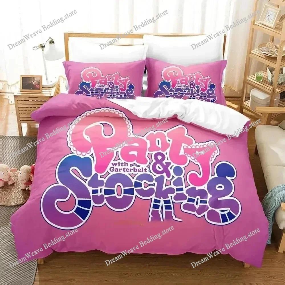 Panty & Stocking with Garterbelt Cartoon Poster Sheets Quilt Covers Bedding Dormitory Sheets Bedding Set Soft Warm Bedding Set74