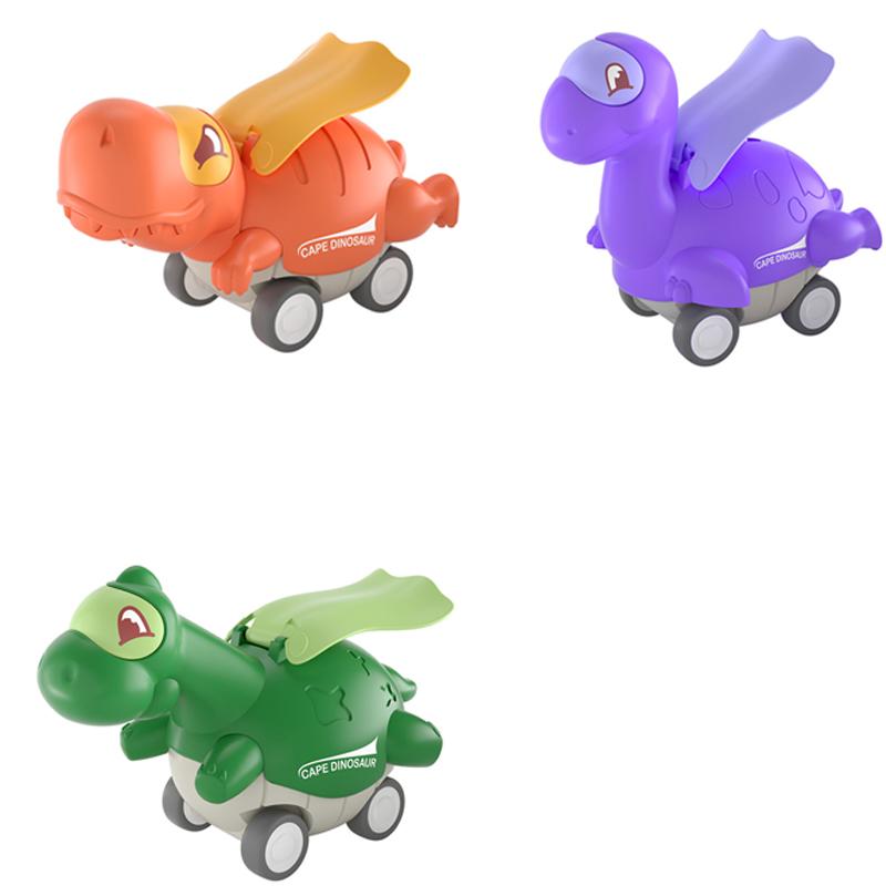 Dinosaur Inertial Car Toy Cartoon Cute Dino Design Pressing Sliding Racing Mini Car Toy Tyrannosaurus Model for Kids Toddler