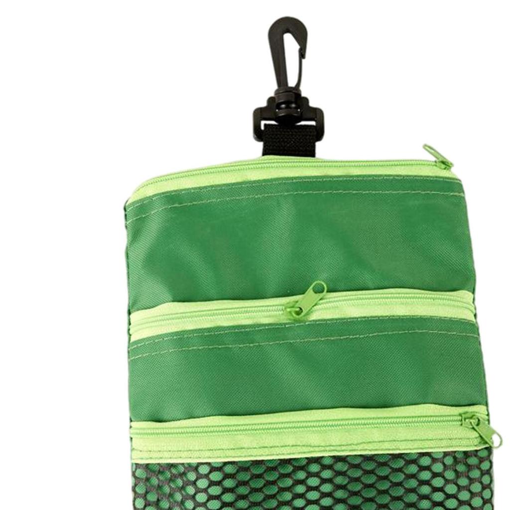 Portable Golf Ball Bag with Hooks Mini Storage Bag Golf Tee Holder with Zipper for Outdoor Sports Golfer Gift Golf Equipment