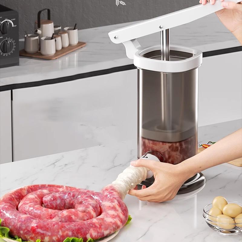 Homemade Sausage Maker With 4pcs Stuffing Pipe Fast Meat Stuffer Filling Machine Large Capacity Heavy Duty Kitchen Tools 4