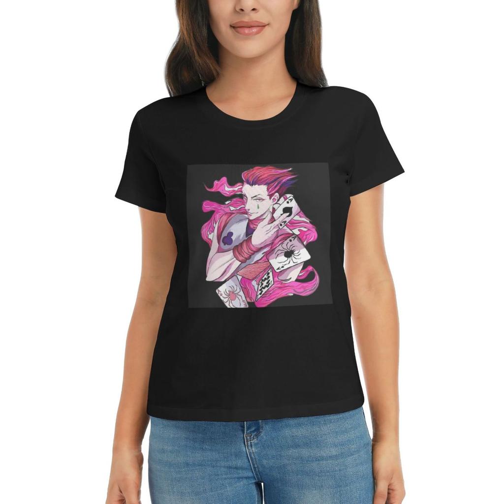 WOMEN TShirt Hisoka HunterXhunter Summer Short Sleeve Tees Round Neck Cotton T Shirts Clothes Tops Streetwear