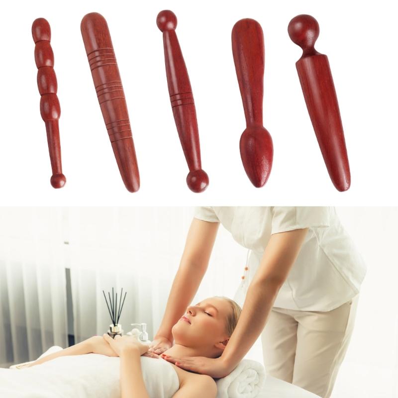 Natural Wooden Massage Tool Smooth Handheld Rosewood Massage Sticks For Neck Back Shoulder Muscle Relaxation