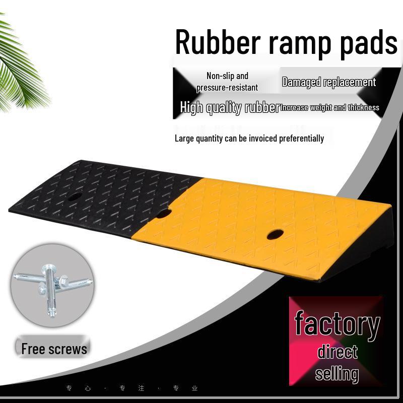 Rubber Road Curb Ramp Pad - Car Slope Threshold Triangle Rubber-Plastic 1000*230*40