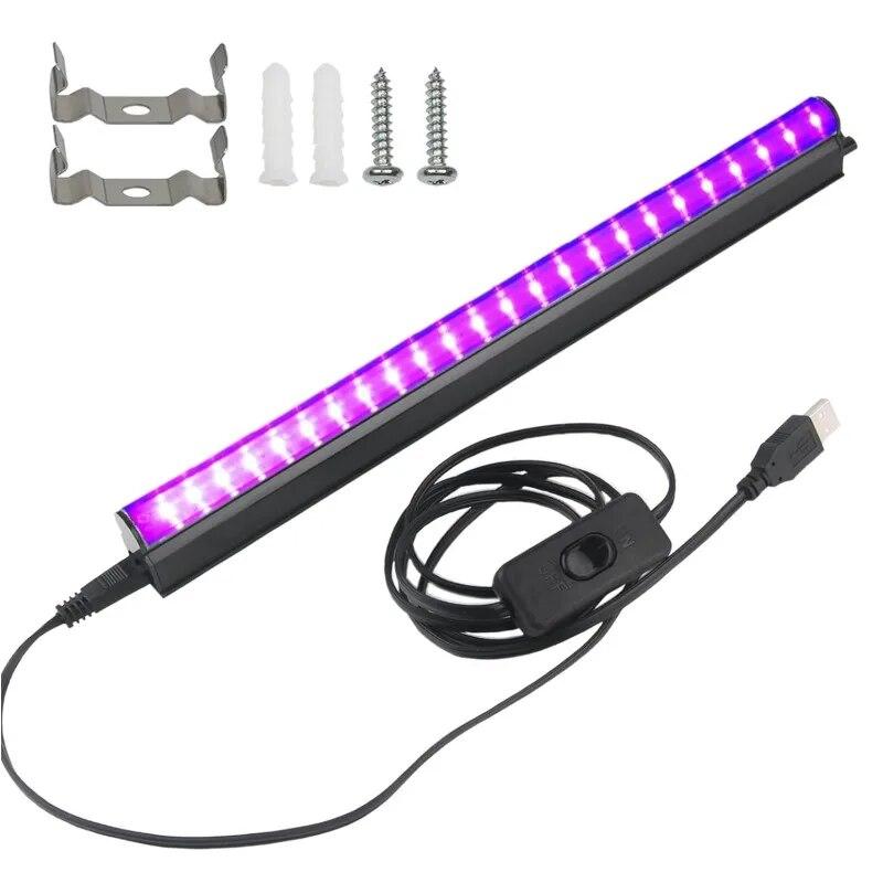 

6W USB UV Light Blacklight Bar for Body Painting Blacklights Tapestry Poster Glow Party T5 Tube UV Strip Lights for Cabinet 6W USB 1Bar