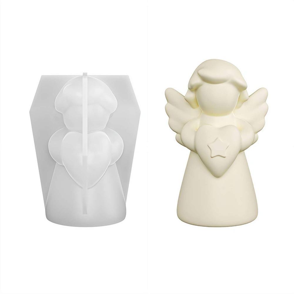 Heart Wings Angel Plaster Mold Reusable Resin Mold Creative Scented Candle Mold  Home Decor