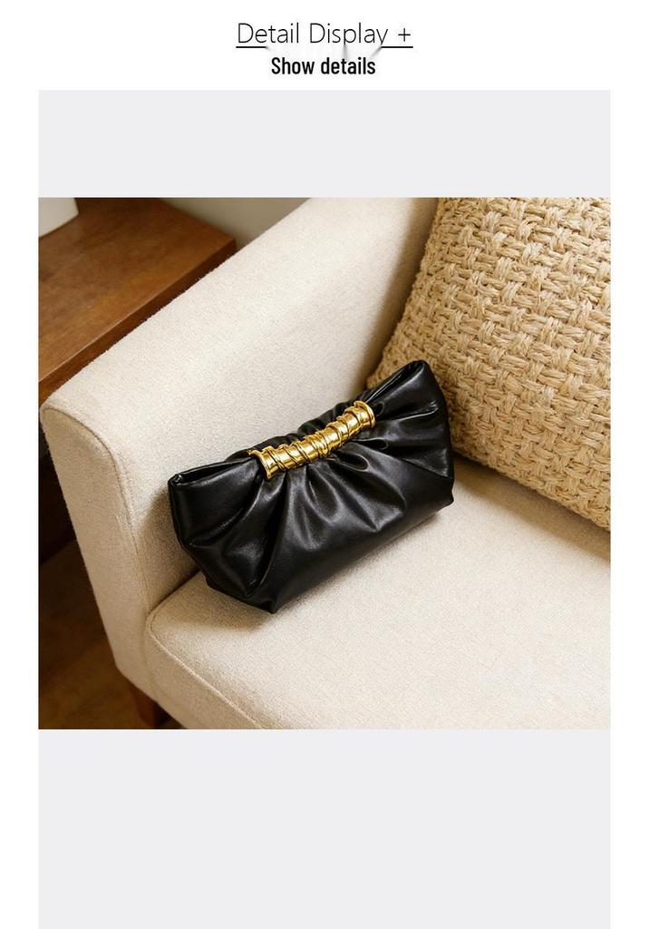 Leia Pleated Metal Dumpling Bag - Luxury Evening Shoulder Bag for Women