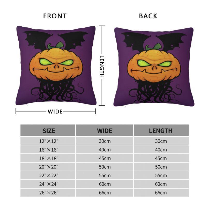 Custom Halloween Punkin Monsta Jack O Lantern Pillow Case 40X40Cm Pumpkin Spooky Cartoon Cushions Cover Square Pillowcase