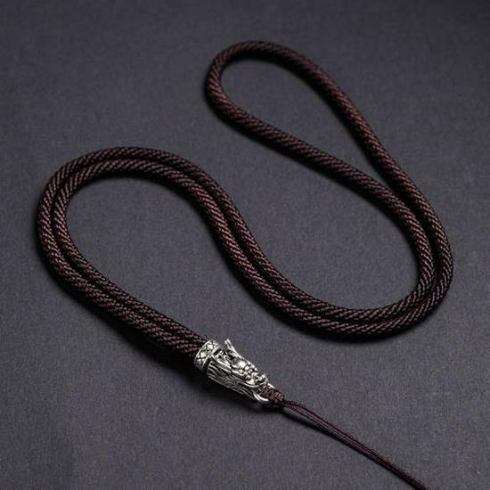 Adjustable Handmade Dragon Jade Pendant Necklace for Men and Women