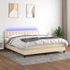 Vidaxl Continental Bed With Mattress, Cream, 160X200 Cm, Fabric