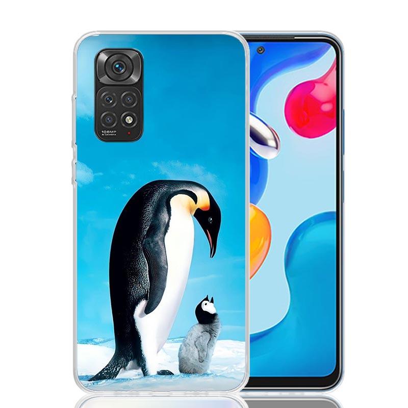 Penguins Love At The North Pole Phone Case For Xiaomi Redmi Note 13 14 15 Pro Plus 12S 12 14S 11S 11E 10 10S 11 11T 5G 4G Cover