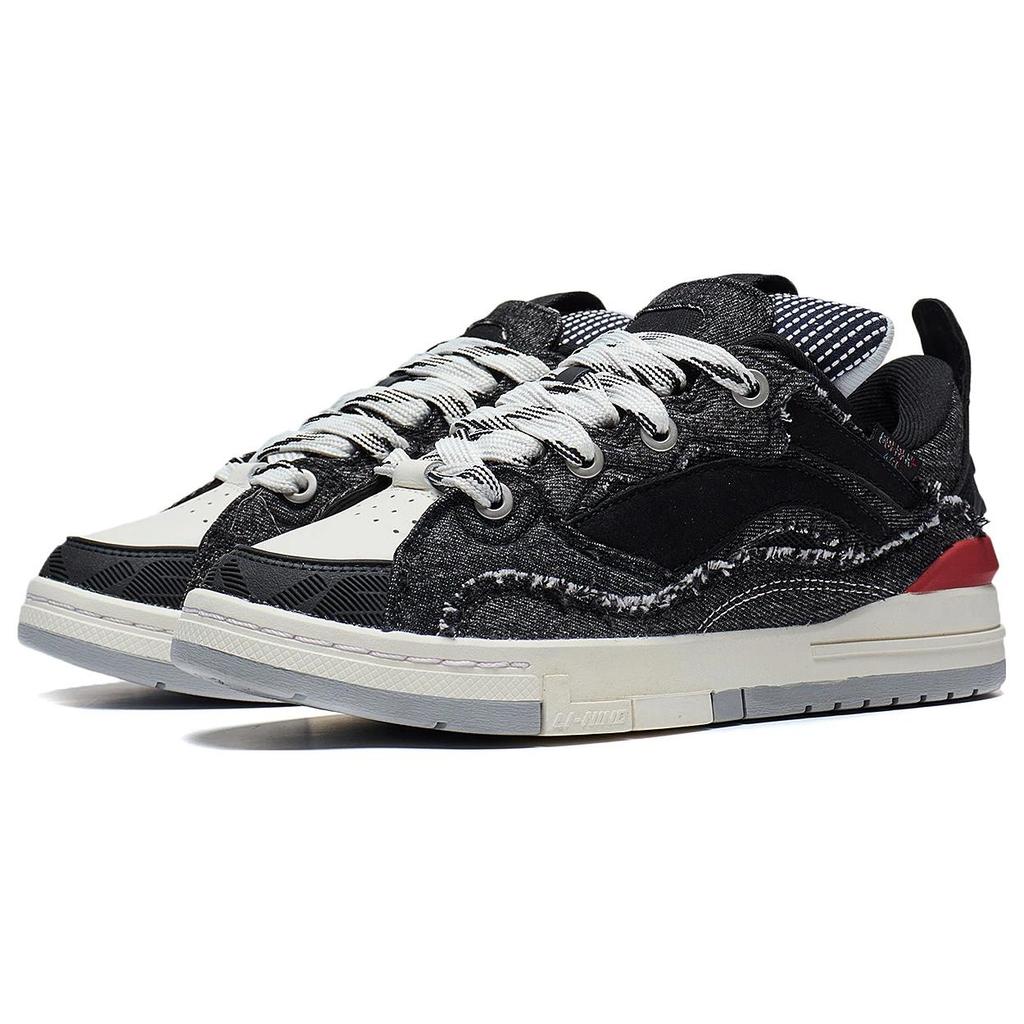New LiNing Wave Golden Wear resistant And Lightweight Low Top Skateboard Shoes Women's Black AECS074-9