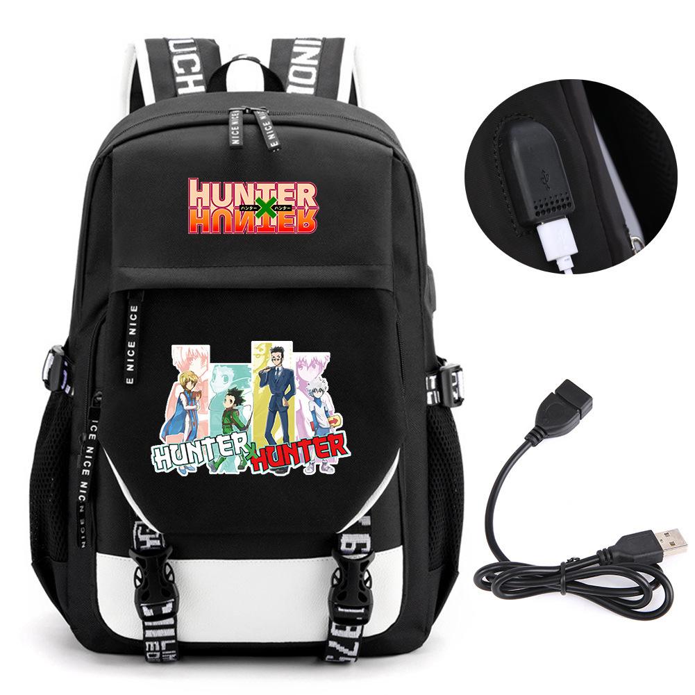 Animation Full-Time Hunter Peripheral Large-Capacity Backpack Backpack, Primary And Secondary School Student Schoolbag, Male And Female Computer Bag