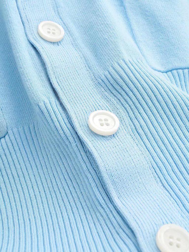 Spring French Academy V-Neck Long-Sleeve Sweater - Casual, Single-Breasted with Pockets (XZ2165-26)