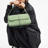COACH Hamptons 26 solid color clip closure quilted striped flap cow leather handbag medium women's light pistachio