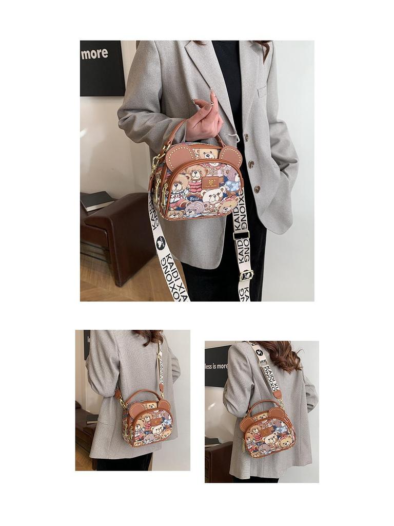 Hello Kitty 25th Anniversary Women's Color Block Crossbody Bag with Cute Bear Design