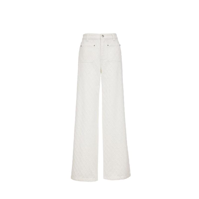 VEROMODA Women's Crochet-Detail Straight-Leg Jeans