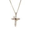 Crown Cross Pendant Necklace - European/American Style, Unique Rotating Circle Design, Luxury Minimalist Collarbone Chain