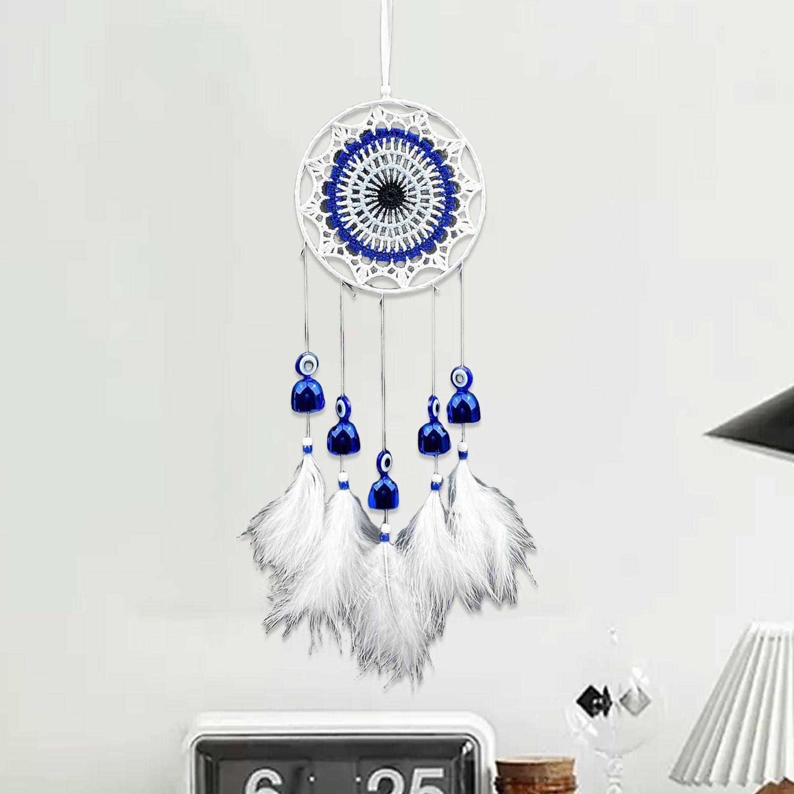 

Dreamcatcher Wall Decor Handmade Boho Art Craft Feather Hanging Ornament Crochet for Home
