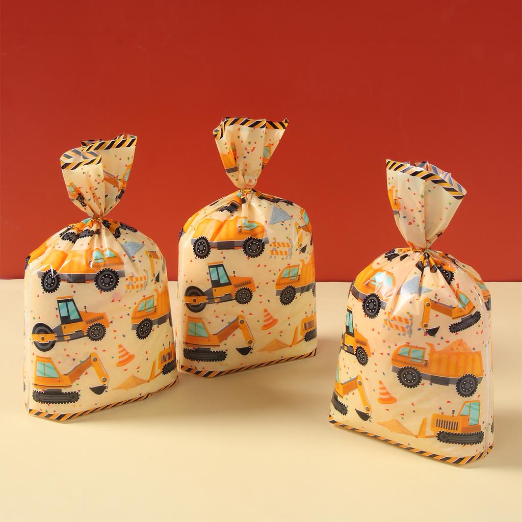Jungle Animal Candy Bags Engineering Vehicle Gift Bags Sealable Treat Cookie Candy Goodie Bags Baby Shower Birthday Party Decors